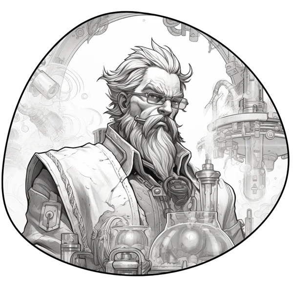 Portrait illustré du Alchimiste