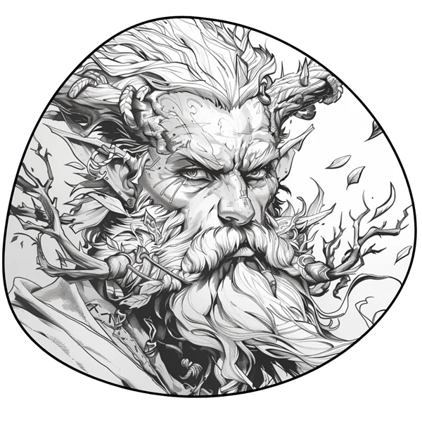 Portrait illustré du Druide