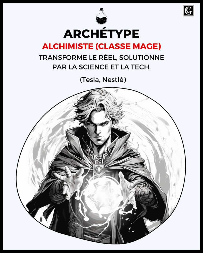 fiche de présentation de l'archétype de marque de l'alchimiste.